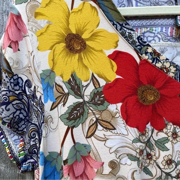 Johnny Was Colorful Floral Short Sleeve Top - Picture 2 of 5
